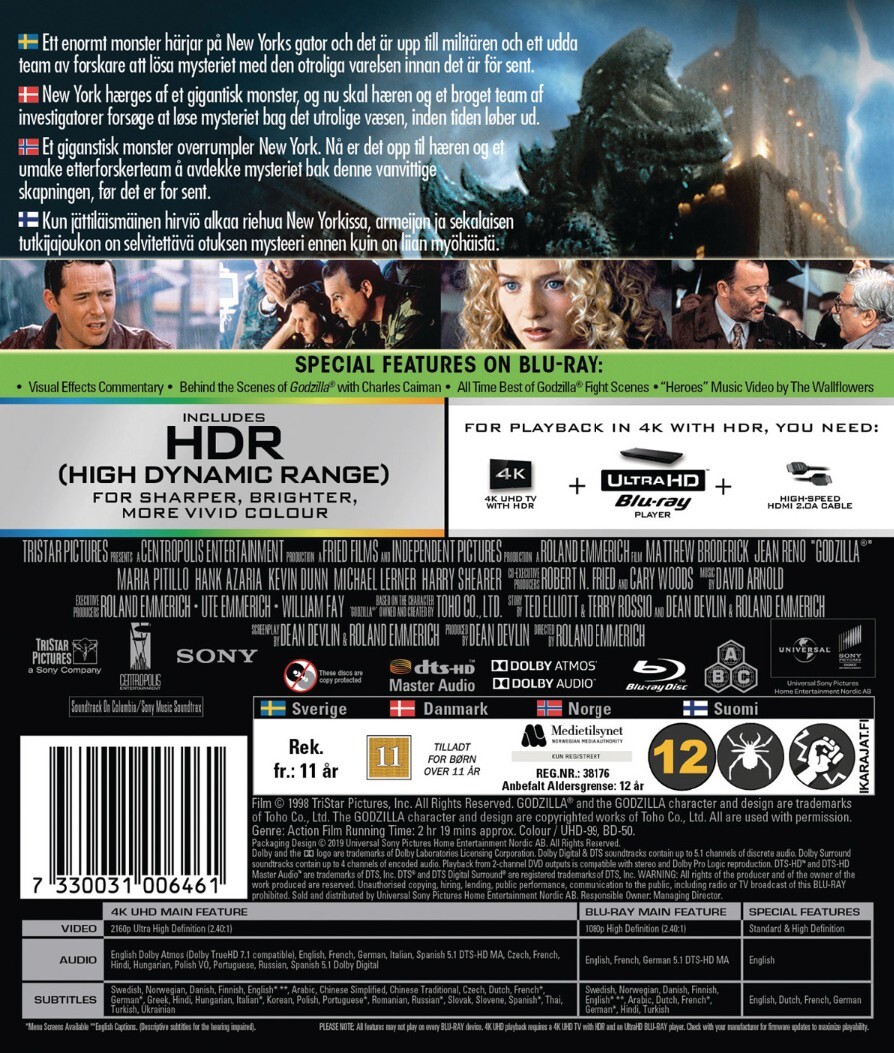 Godzilla (1998) – 4K UHD + Blu-ray - Obrázek 2