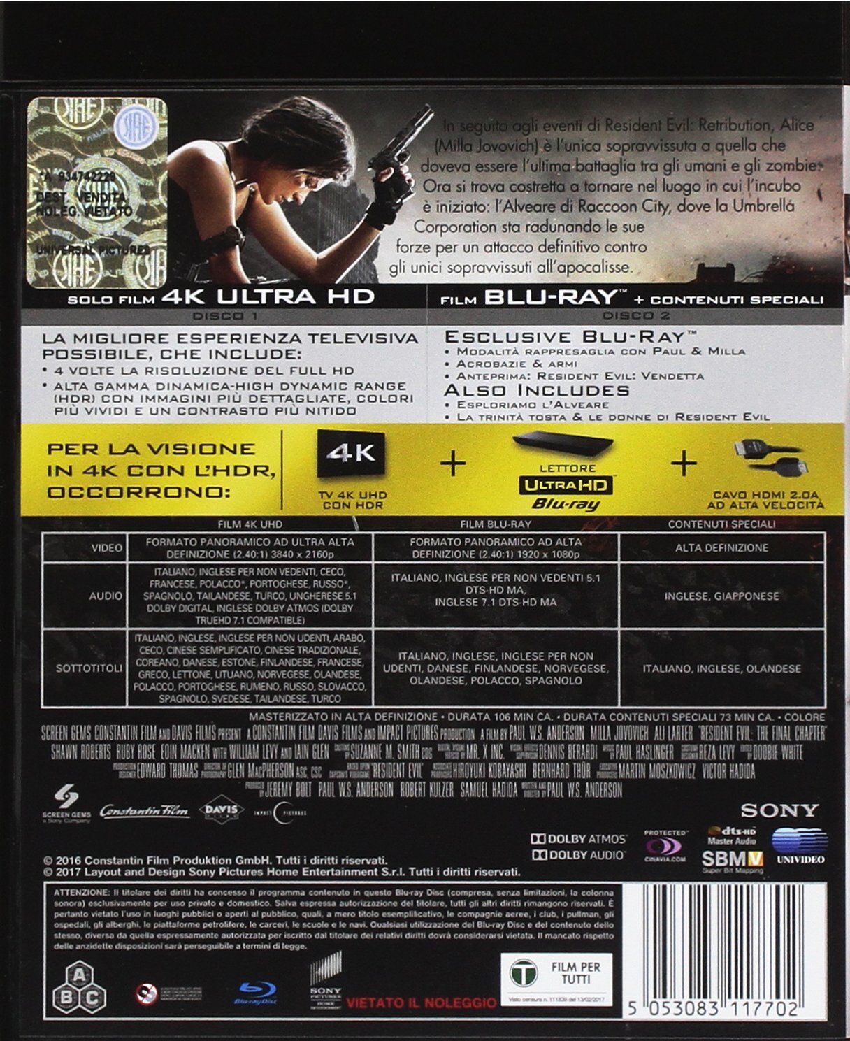 Resident Evil: Poslední kapitola – 4K UHD + Blu-ray (IT) - Obrázek 2
